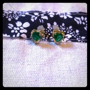Emerald Heart Earrings